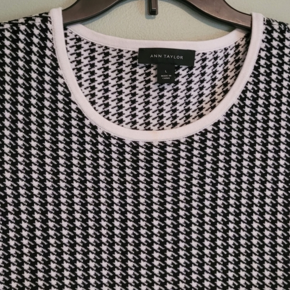 Ann Taylor Knit Frayed Hem Sweater Shirt - Picture 2 of 7